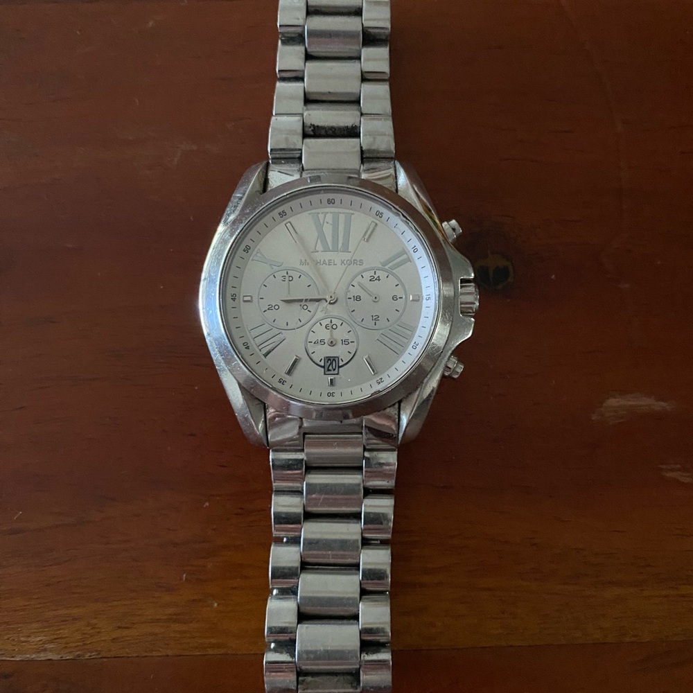 Michael Kors Metallic Silver Chronograph Watch